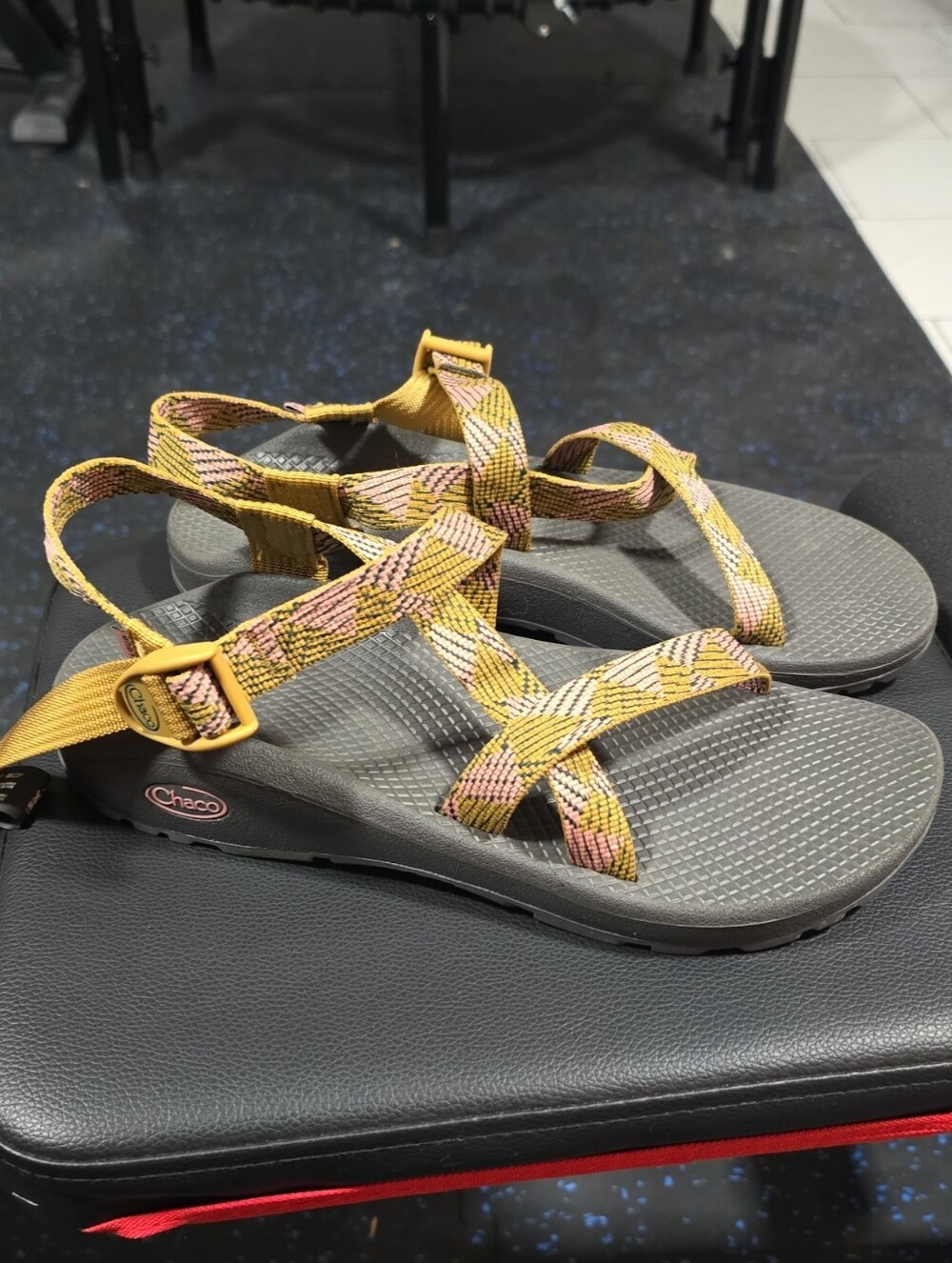 Chaco Women's Yellow and Pink Patterned Sport Sandals